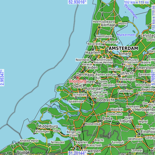 Topographic map of Voorburg