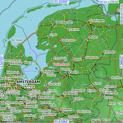 Topographic map of Vollenhove