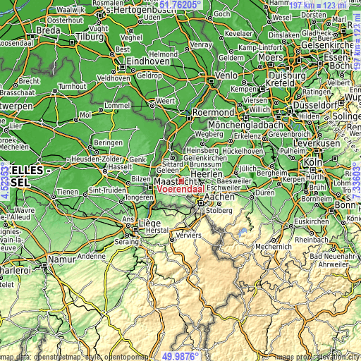 Topographic map of Voerendaal