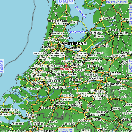 Topographic map of Vleuten