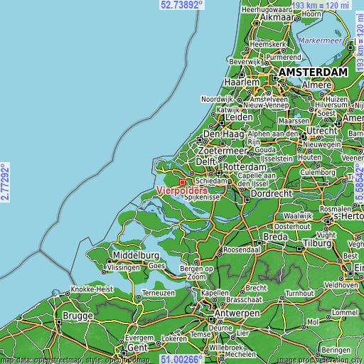 Topographic map of Vierpolders