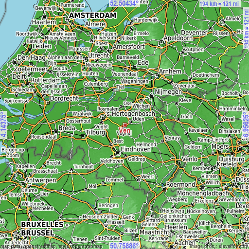 Topographic map of Ven