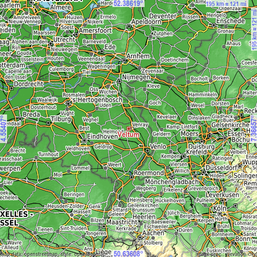 Topographic map of Veltum