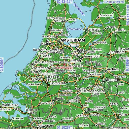 Topographic map of Veldhuizen