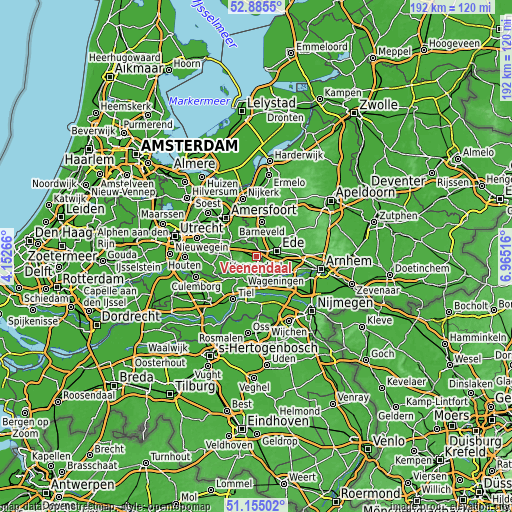 Topographic map of Veenendaal