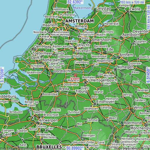 Topographic map of Veen