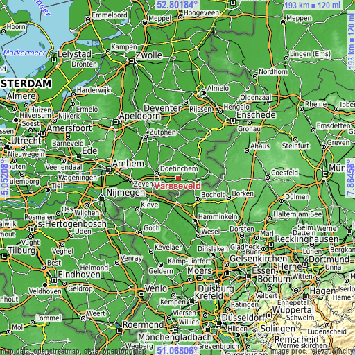 Topographic map of Varsseveld