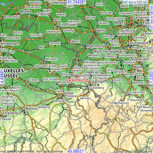 Topographic map of Valkenburg