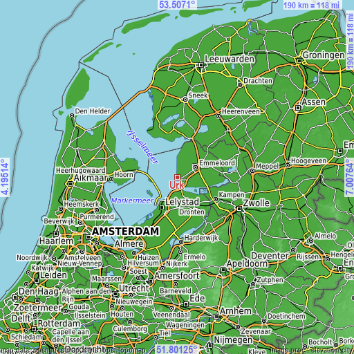 Topographic map of Urk