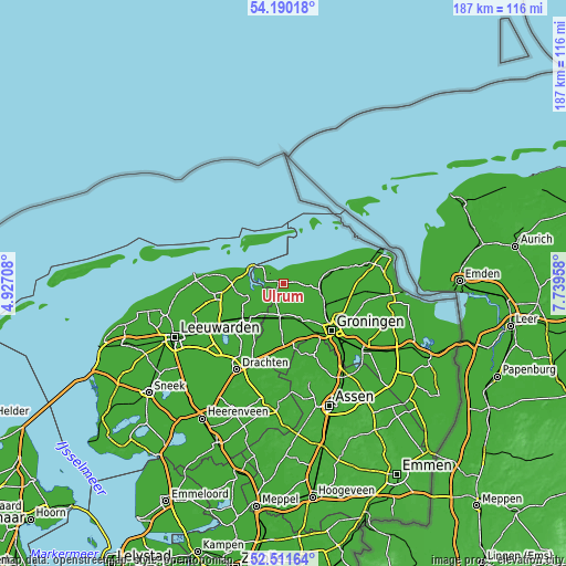 Topographic map of Ulrum