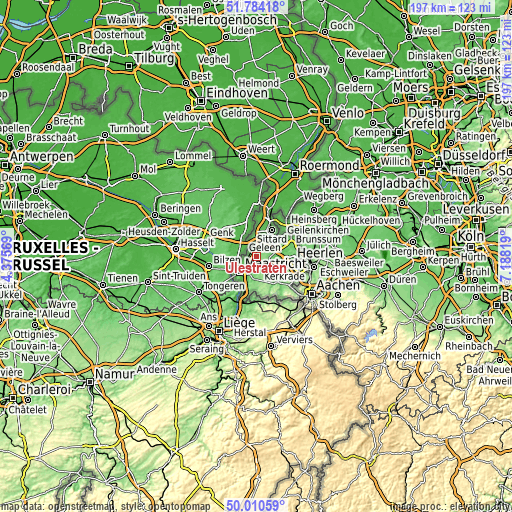 Topographic map of Ulestraten