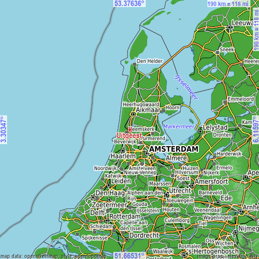 Topographic map of Uitgeest
