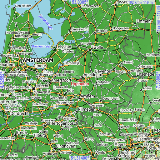 Topographic map of Ugchelen