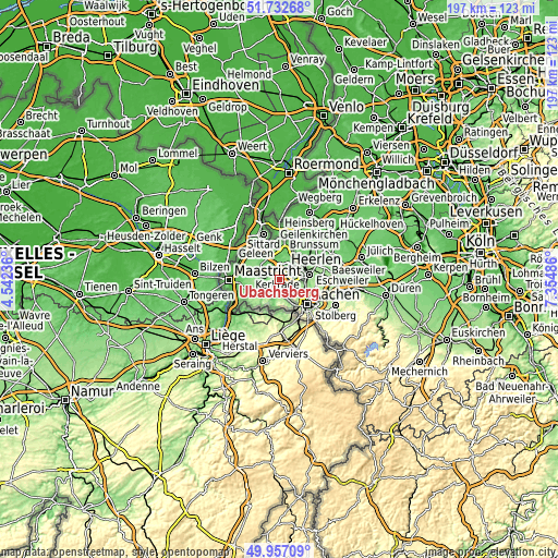 Topographic map of Ubachsberg