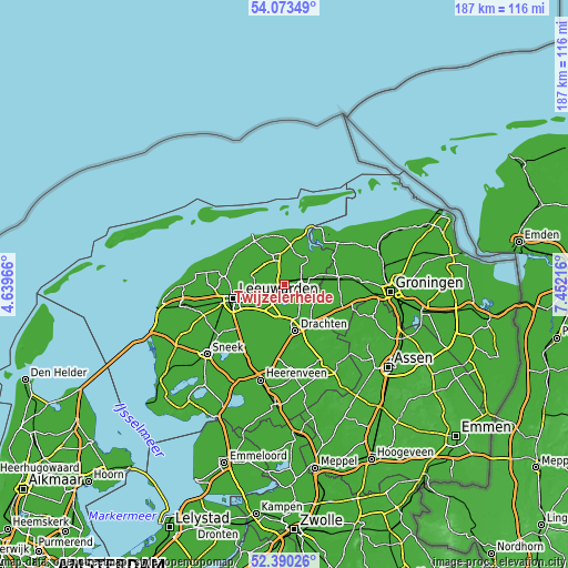 Topographic map of Twijzelerheide