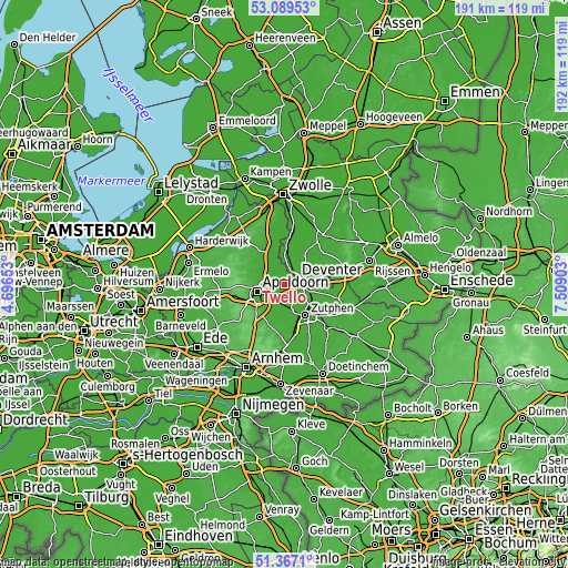 Topographic map of Twello