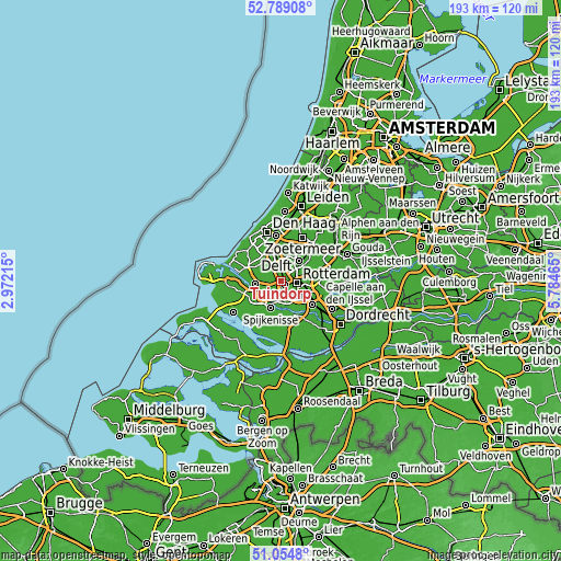 Topographic map of Tuindorp