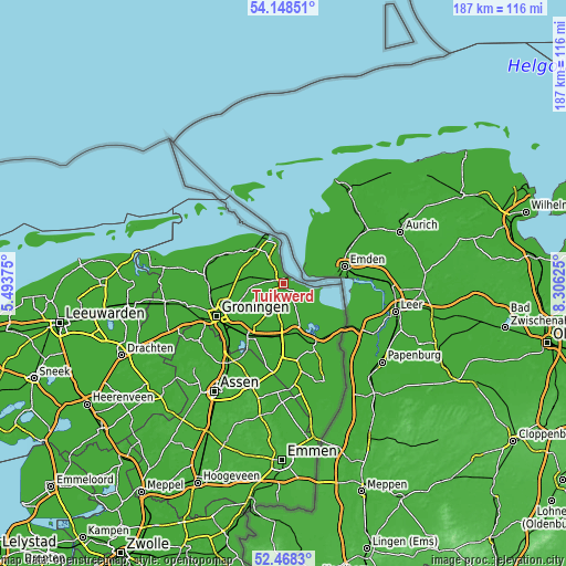 Topographic map of Tuikwerd