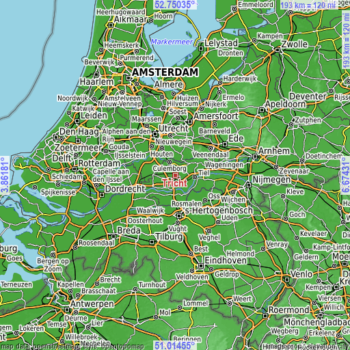 Topographic map of Tricht