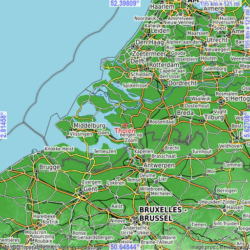 Topographic map of Tholen