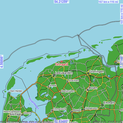 Topographic map of Ternaard