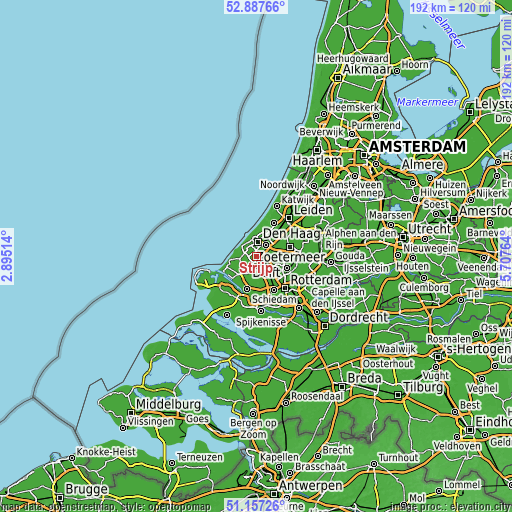 Topographic map of Strijp