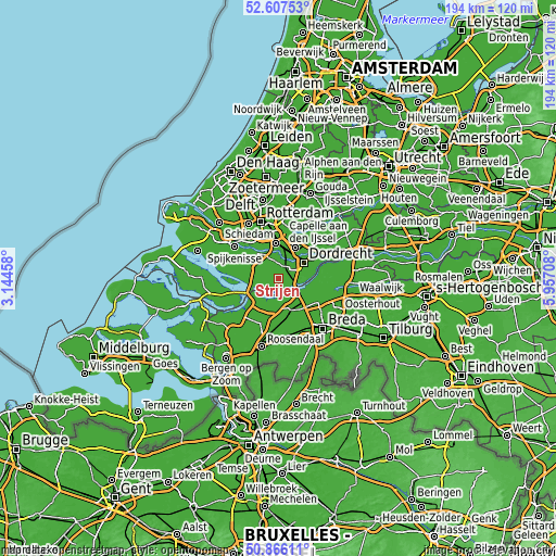 Topographic map of Strijen