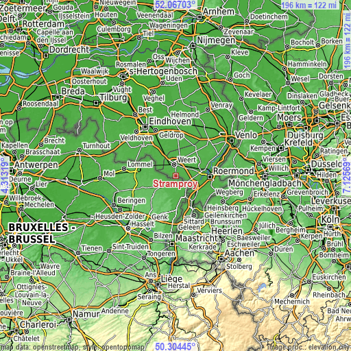 Topographic map of Stramproy