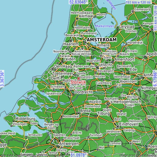 Topographic map of Stolwijk