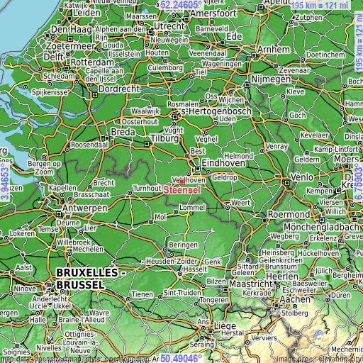 Topographic map of Steensel