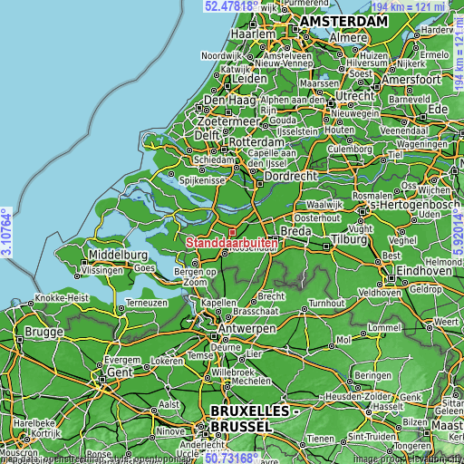 Topographic map of Standdaarbuiten