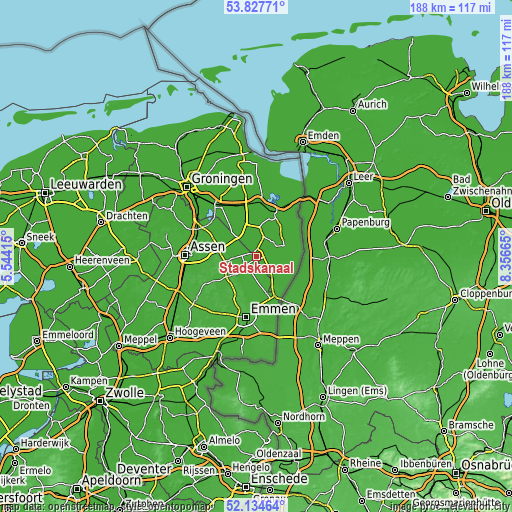 Topographic map of Stadskanaal