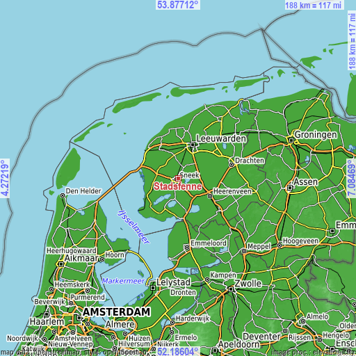 Topographic map of Stadsfenne