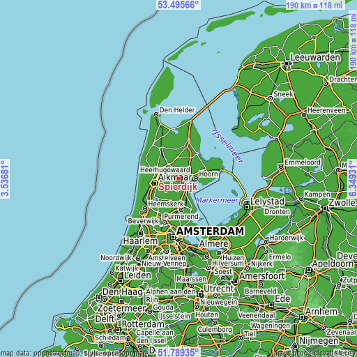 Topographic map of Spierdijk