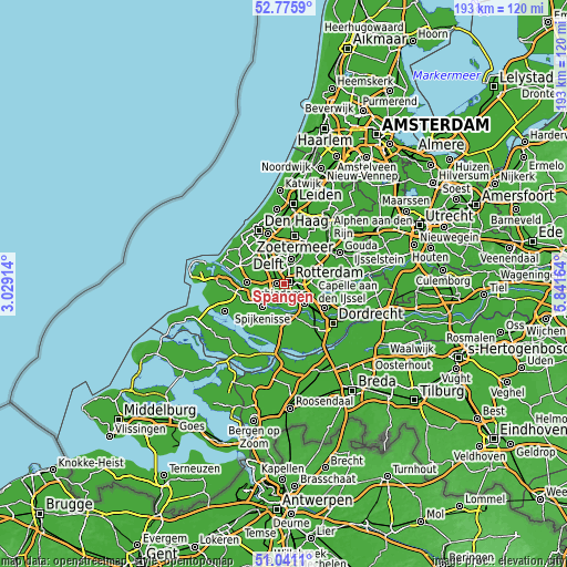 Topographic map of Spangen