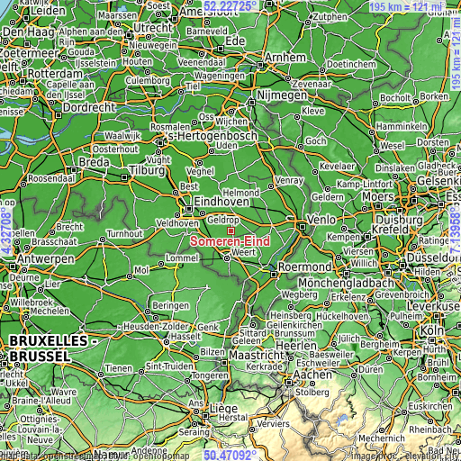 Topographic map of Someren-Eind