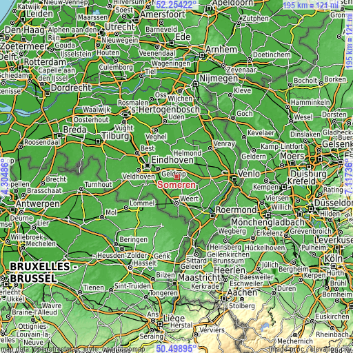 Topographic map of Someren