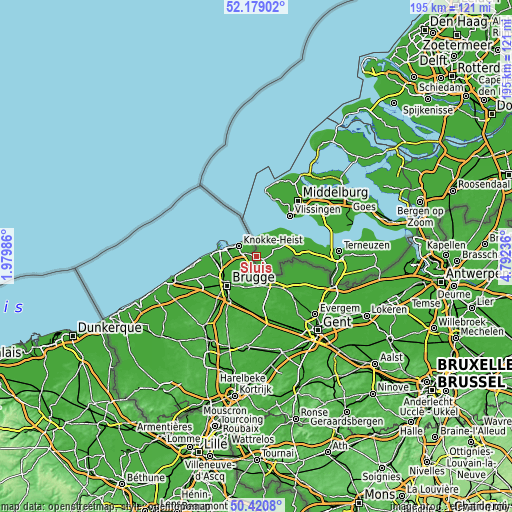 Topographic map of Sluis