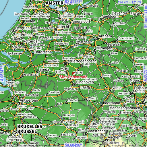 Topographic map of Sint-Oedenrode