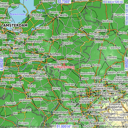 Topographic map of 's-Heerenberg