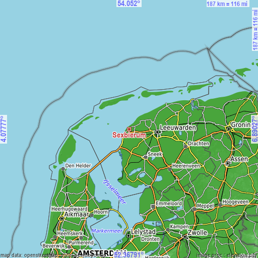 Topographic map of Sexbierum