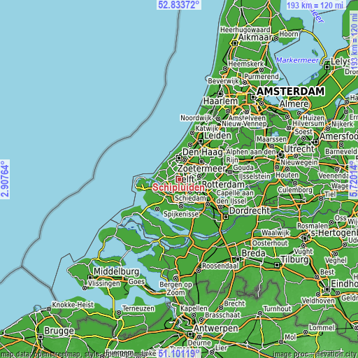 Topographic map of Schipluiden