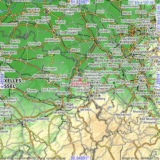 Topographic map of Schinnen