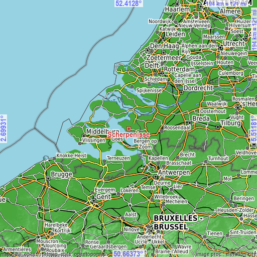 Topographic map of Scherpenisse