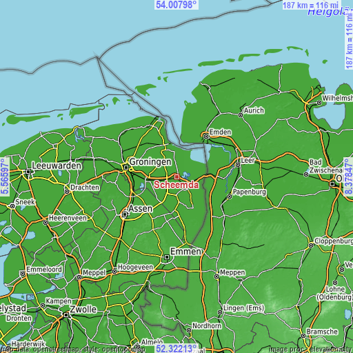 Topographic map of Scheemda