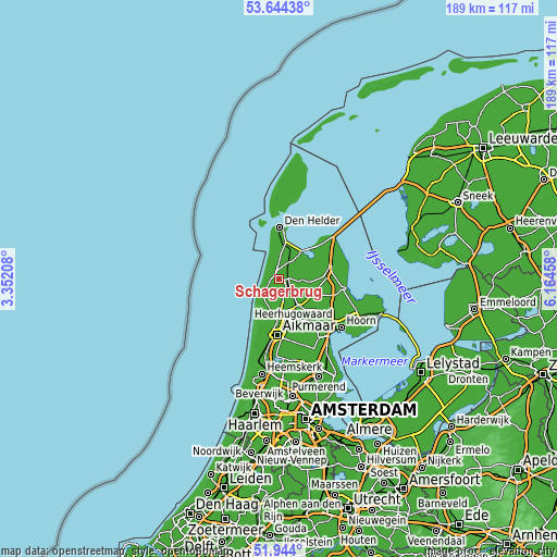 Topographic map of Schagerbrug