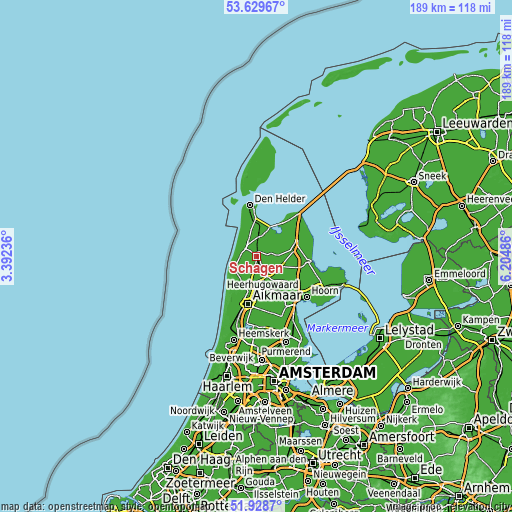 Topographic map of Schagen