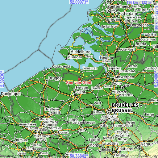 Topographic map of Sas van Gent