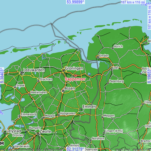 Topographic map of Sappemeer