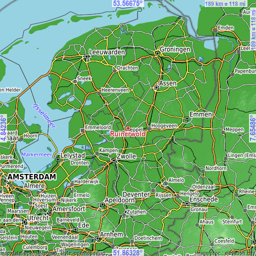 Topographic map of Ruinerwold